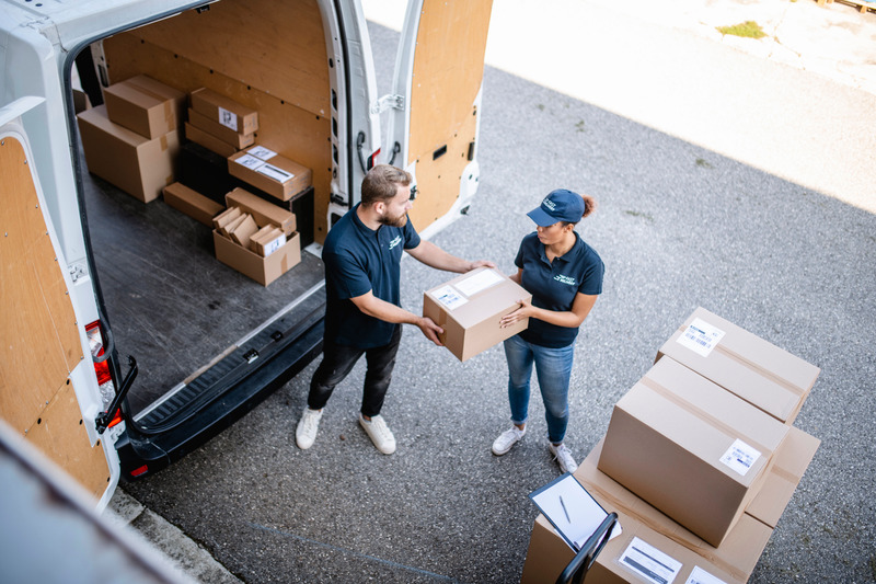 delivery drivers loading freight