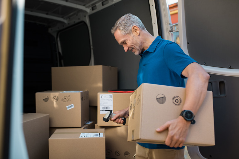 Delivery barcode scanning parcel