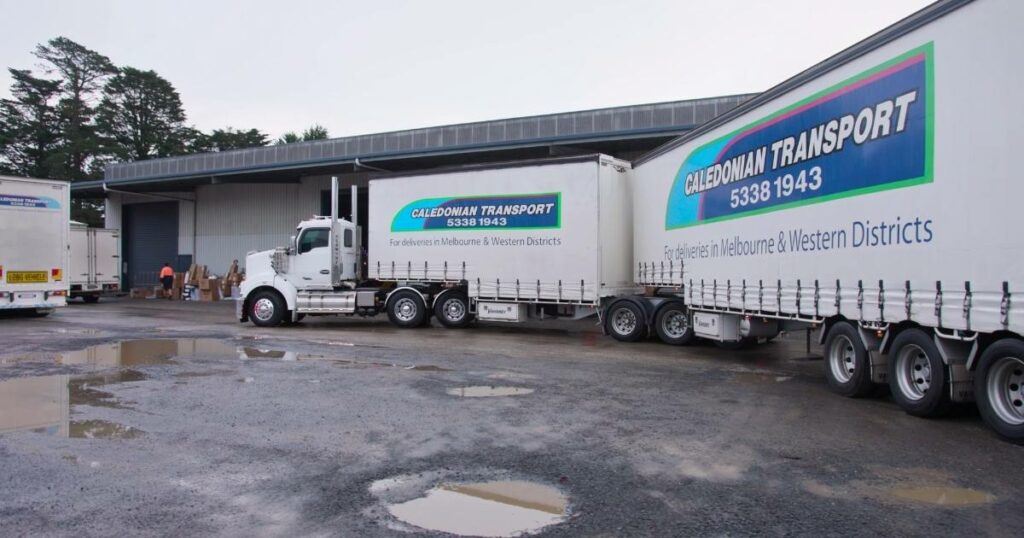 truck arriving at the warehouse