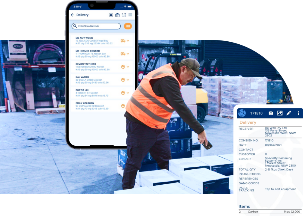 Optimized Courier Services - Driver Scanning Boxes for Reliable Transport Management