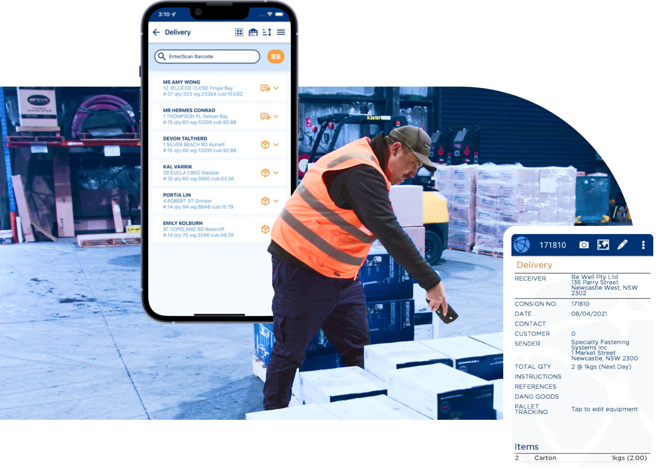 Optimized Courier Services - Driver Scanning Boxes for Reliable Transport Management