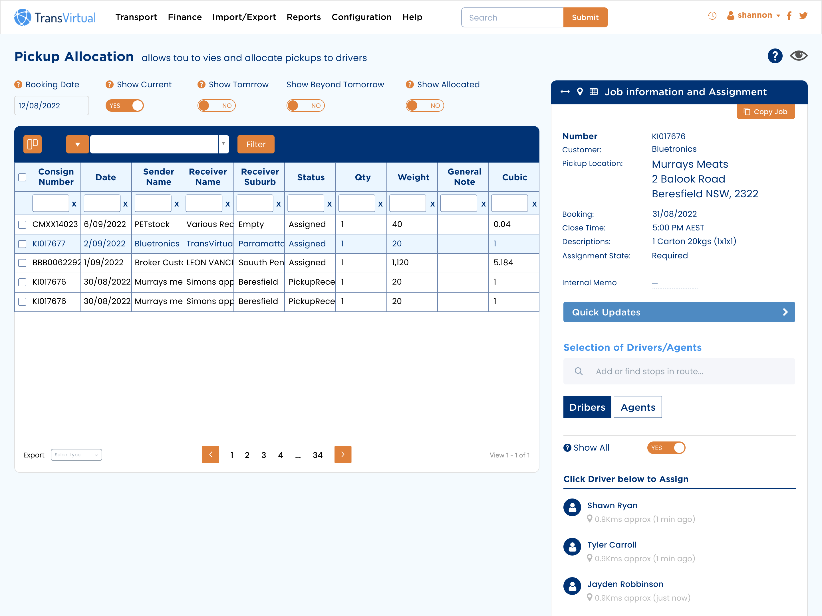Paperless Logistics Software and Digital Efficiency pickup driver allocation quick updates job information and assignments
