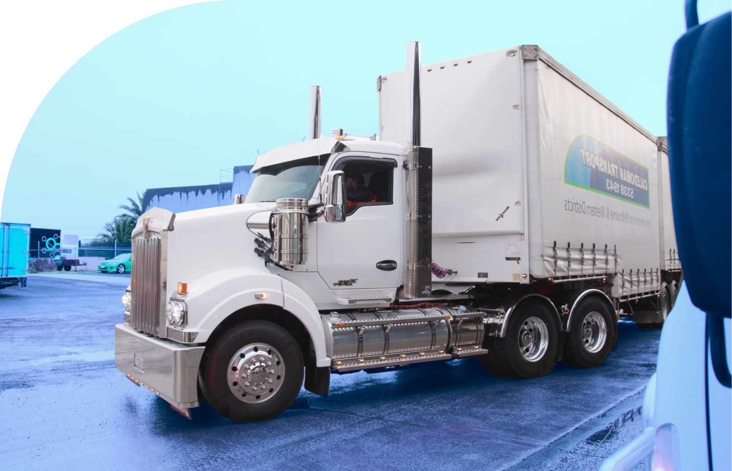 Image of a commercial delivery truck loaded with cargo, representing logistics and transportation in the supply chain