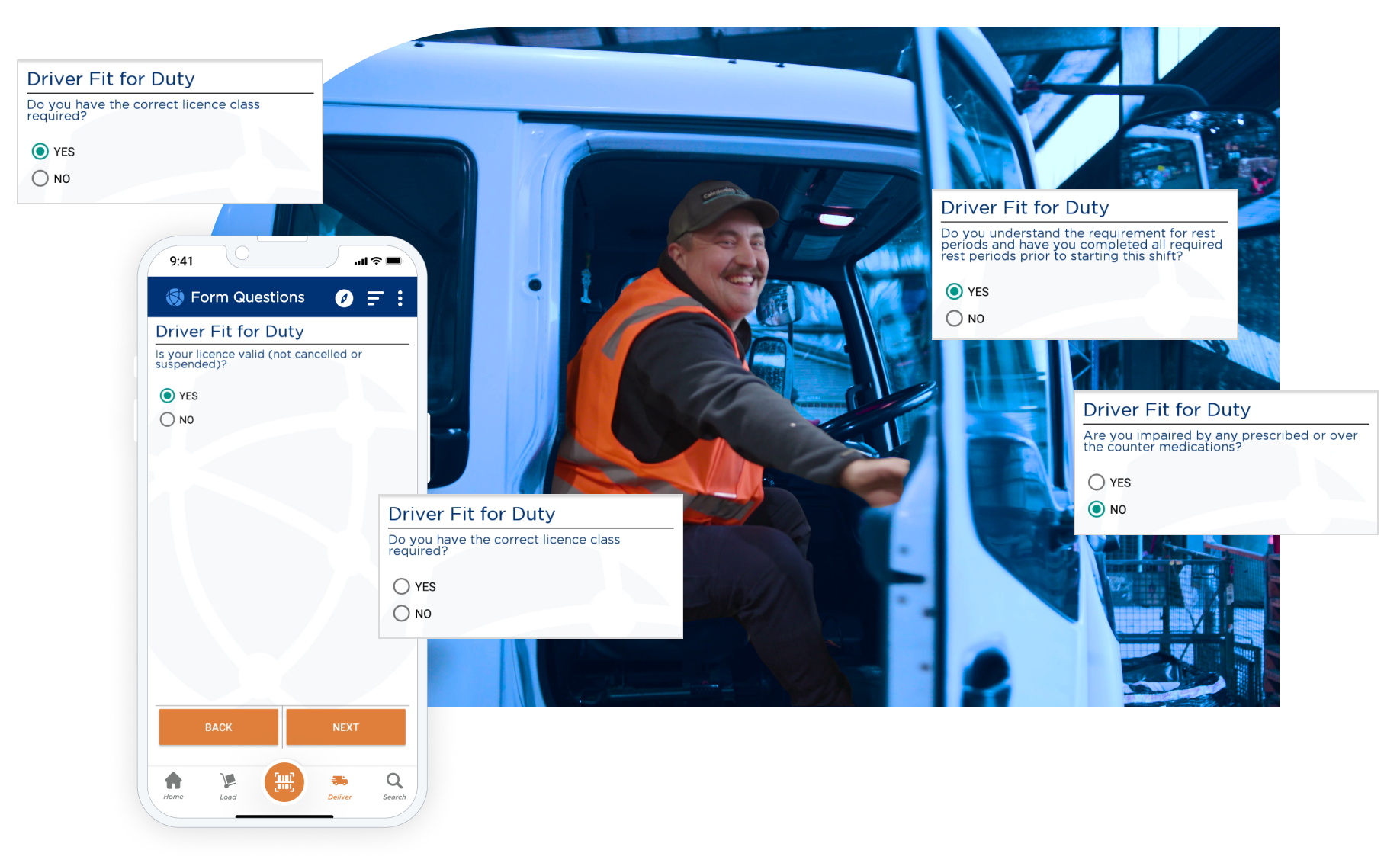 delivery man on a car ready for dispatch Automated CoR tools to keep your fleet safe