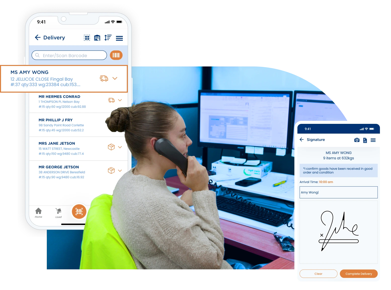 admin taking calls for dispatching - driver and customer support