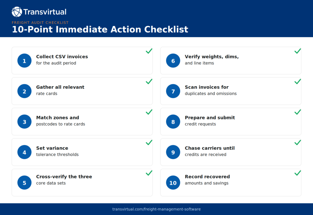 freight audit checklist