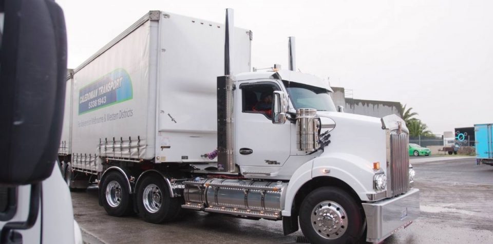 truckload transport truck getting ready for dispatch